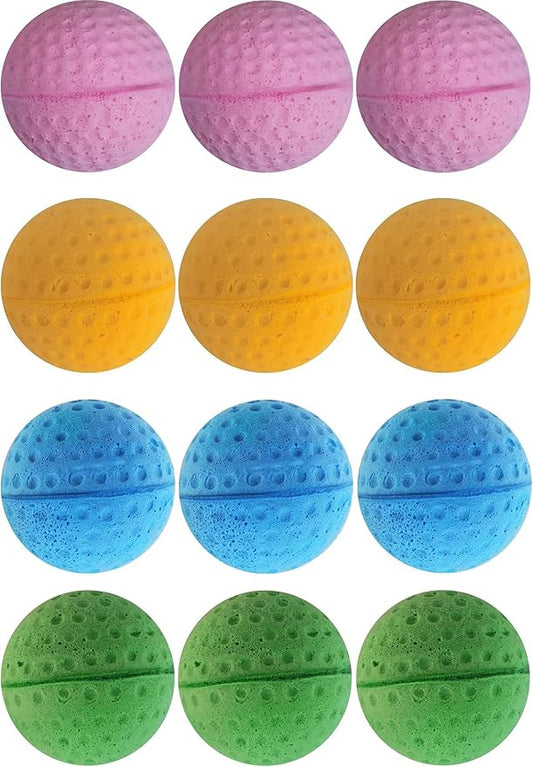 Cat Foam Ball Cat Sponge Ball Toy Cat Soccer Ball Toy (Golf Foam Sponge Ball, Count, 48)
