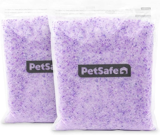 PetSafe ScoopFree Premium Crystal Cat Litter (Two 4.3 Lb Bags of Litter - 8.6 Lb Total) Kitten Litter Quickly Absorbs Urine, Dries Solid Waste, Eliminates Odors 5 Times Faster, Lavender Scent