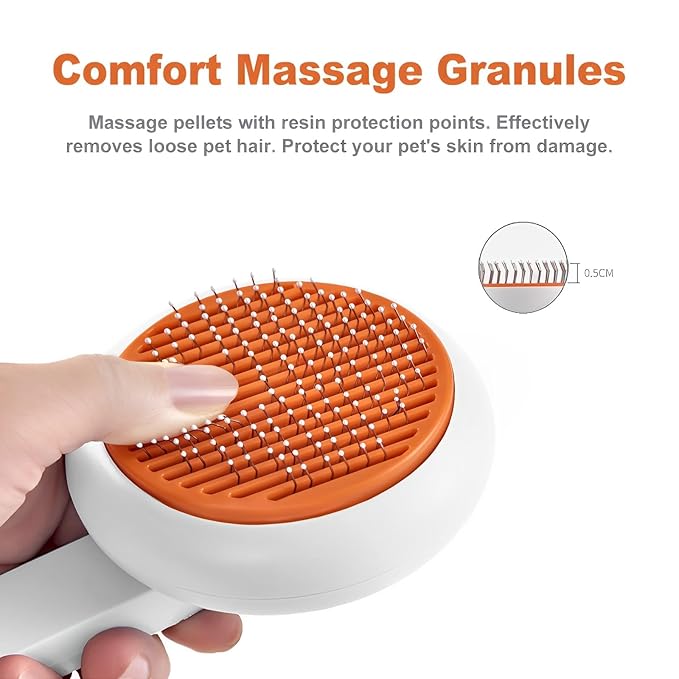 Cat Brush, Cat Specific Deep shedding Massage Brush, Cat Brush Hair with Soft Silicone Bristles, All Hair Lengths Effortless Fur Remova, White