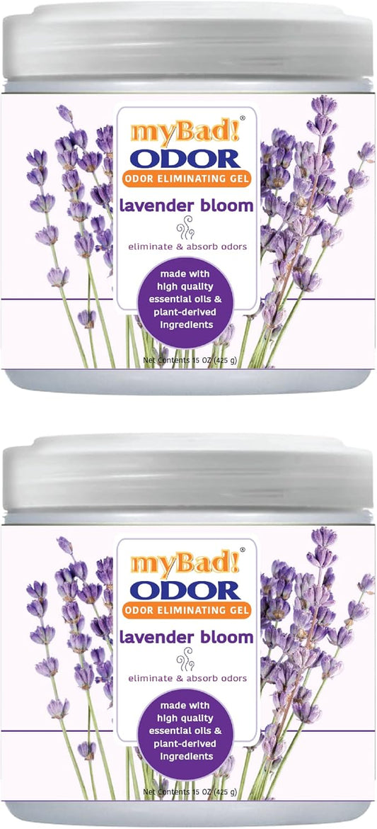 Odor Eliminator Essential Oil Gel Beads 15 oz - Air Freshener - Eliminates Odors in Bathroom, Pet Area, Closets, RVs, Pet Areas (Lavender Bloom, 2 Pack)