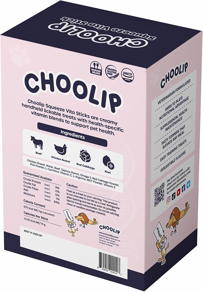 Squeeze Vita Stick Lickable Treats for Dogs & Cats. 49 Brain Support Sticks with Essential multivitamins. Soft and Tasty Paste for All Life Stages, Supporting Brain Health