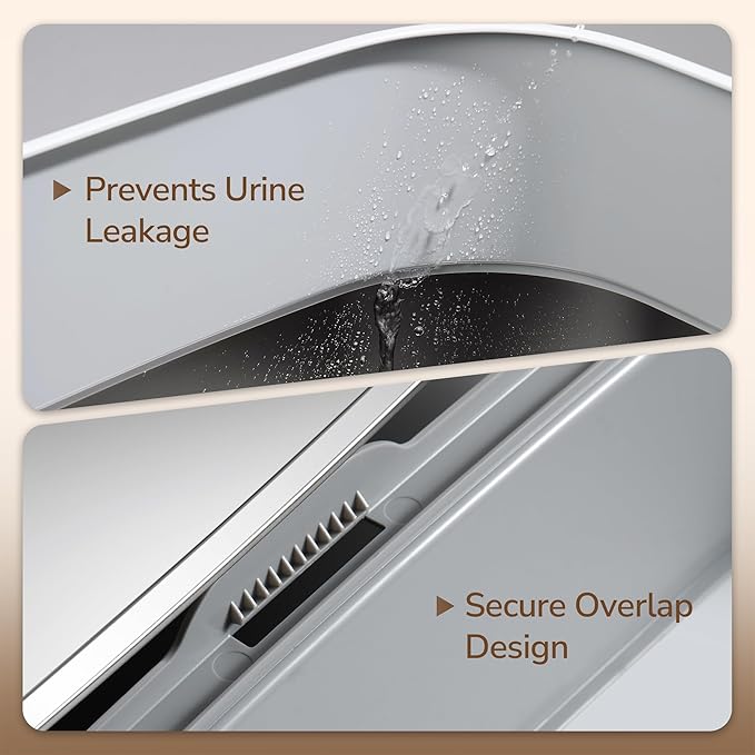 Stainless Steel Litter Box with Lid – XL Removable Covered Cat Litter Box with Door Flap,Extra Large Enclosed Metal Litter Box with High Sides,Litter Scoop – Durable & Easy to Clean,LightGrey