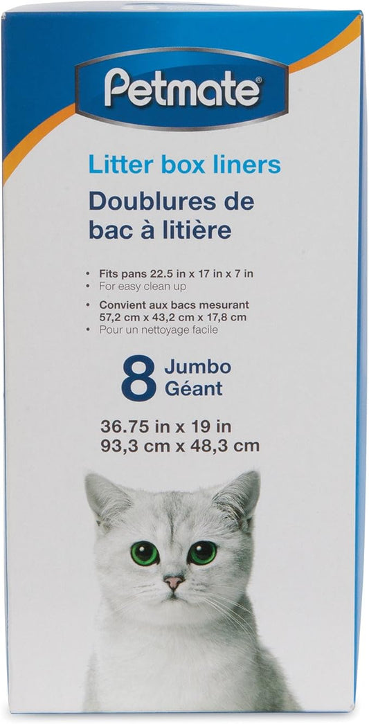 Petmate, Litter Pan Boxed Liners, Jumbo, 8 Pack