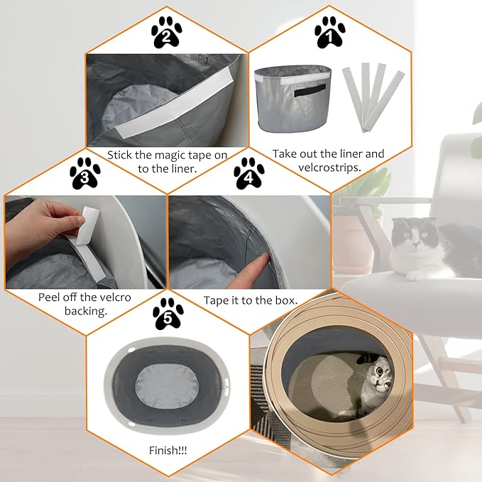 Reusable Litter Box Liners Compatible with IRIS Top Entry Cat Litter Box PUNT-530 (3-Pack) Easy to Clean, Durability Design, Scoop & Scratch-Resistant, Waterproof, Leak Proof, Machine-Washable
