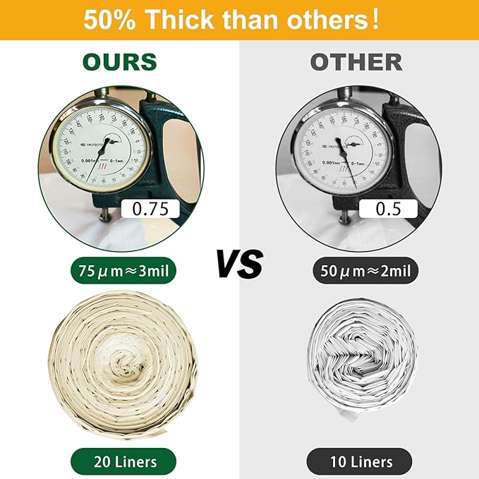 ELEGX 40 Count Litter Box Liners,HDPE Material 3MIL Extra Thick Heavy Duty 46" x 18" Jumbo Drawstring Cat String Liners,Compatible with Nature's Miracle/Petmate/Van Ness/IRIS,Tear & Leak Resistant