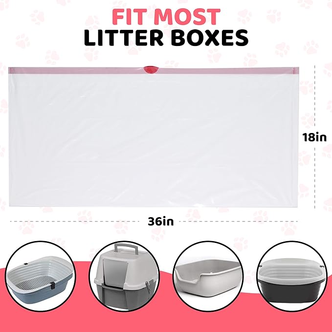 Extra Heavy Duty Jumbo Cat Litter Box Liners 20 Count Cat Waste Liners