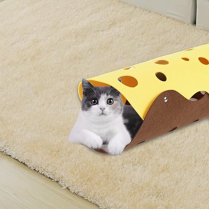 HonourHope 2 Pcs DIY Cat Tunnels Toy - Collapsible Cat Tube Toys Cat Cave Nest Toy Free Combination Pet Interactive Toy for Kittens Rabbits Hamsters and Small Animals