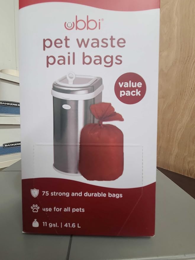 Ubbi Pet Waste Pail Bags, Cat Litter Box Cleaning Solution, 75 Count Value Pack