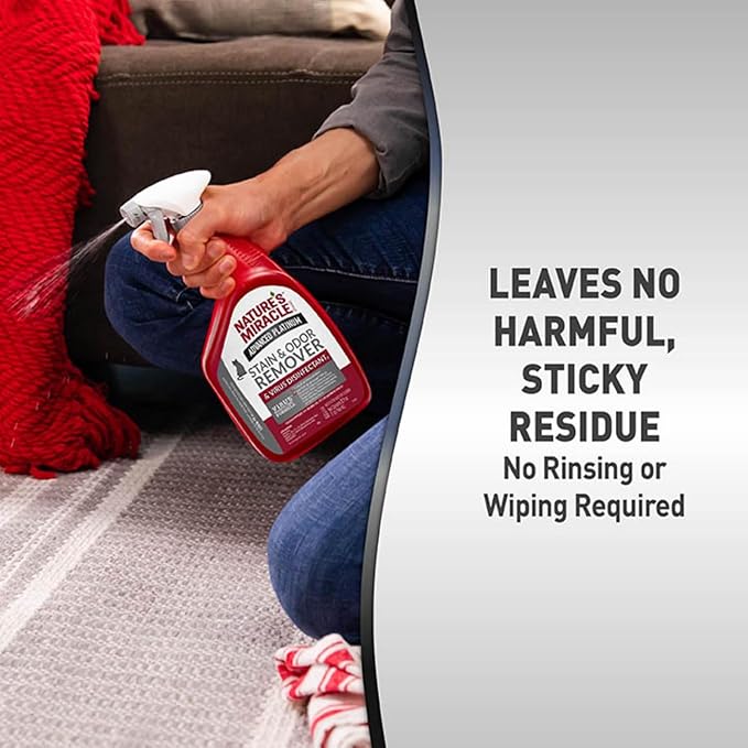 Nature’s Miracle Advanced Platinum Stain And Odor Remover And Virus Disinfectant 32 Ounces, Eliminates Tough Dog Messes