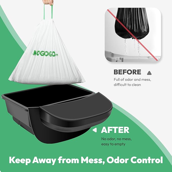 Waste Bags, Compatible with Litter Robot 4 & 3, Liners for Automatic Cat Litter Box Self Cleaning, 9-11 Gallon Capacity, Replacement Bags Liners with Drawstring 40 Pack, 25.8" x 21.5"