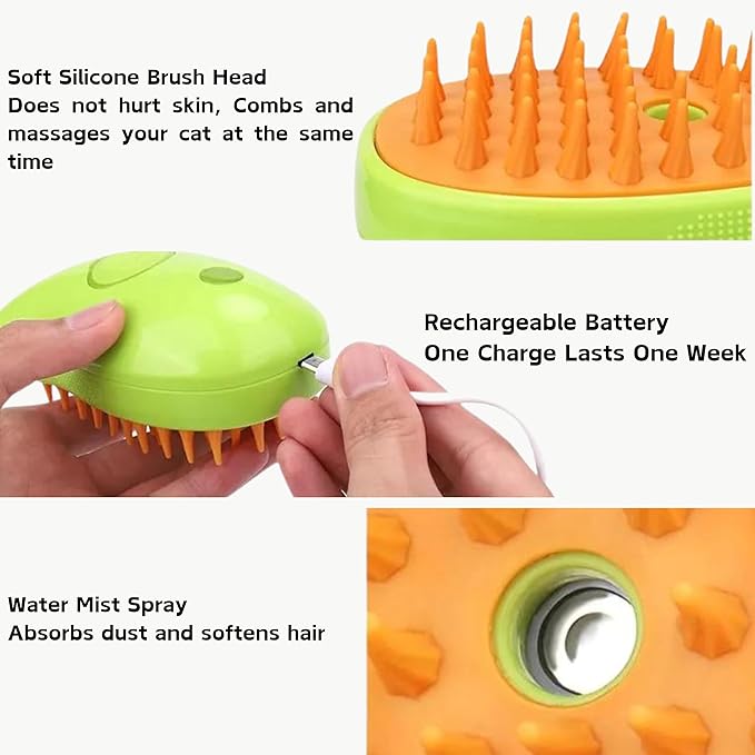 Cat steam brush,Cat brushes for indoor cats, Steam brush for cats, Dog brush for shedding,Misty brush cat, Steamy cat brush, Cat grooming supplies, Cat brush with steam, Cat brush for shedding, Gato