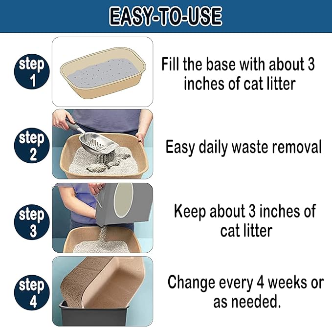 PINVNBY 6 Pcs Disposable Litter Boxes for Cats Paper Cat Litter Trays Cardboard Liner Tray for Kitty, Rabbit and Other Small Animal Indoor Outdoor Use Alone or As Box Liners (16.14 x 12.2 x 3.7 Inch)