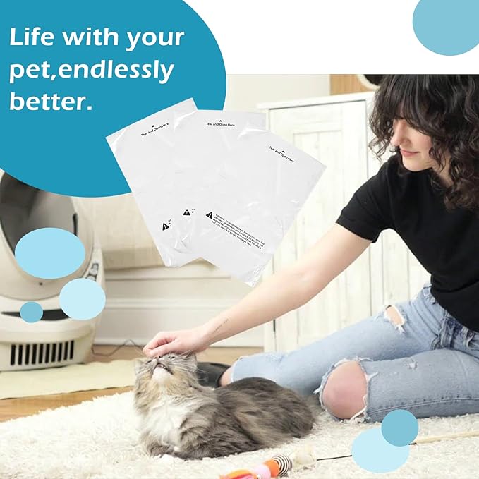 150 Count Waste Drawer Liners Bags Compatible with All Litter Box Robot Models, 9-11 Gallons Litter Box Liners