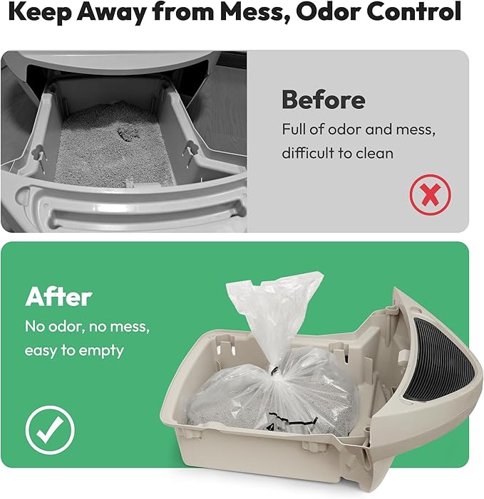 Waste Bags, Compatible with Litter Robot 4 & 3, 150 Pack Liners for Self Cleaning Litter Box, Cat Litter Bags with 9-11 Gallon Capacity, Pre-Separated, Transparent, Replacement Bags Liners