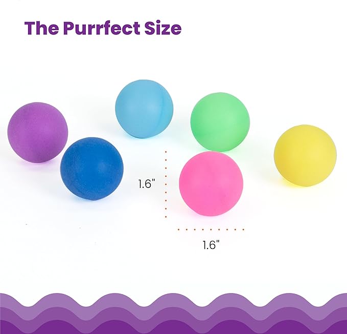 Catstages Replacement Balls for Cat Track Toy, Multiple Colors - 6 Pack, All Breed Sizes