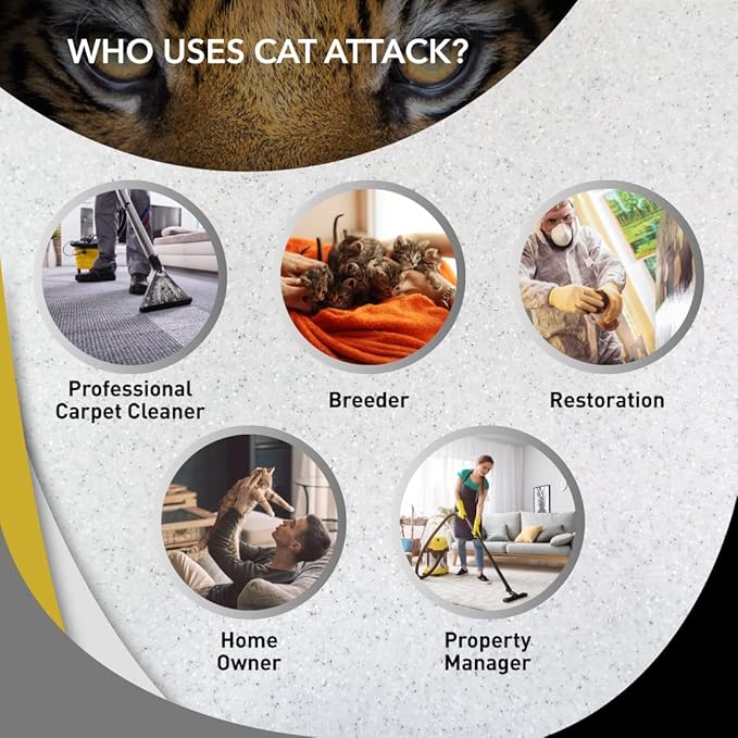 Odorcide Cat Attack Concentrate Odor Eliminator - Cat Odor Eliminator for Strong Odor - Cat Urine Odor Eliminator for Carpet & Upholstery - Cat Urine Remover for Home - Litter Box Odor Eliminator -