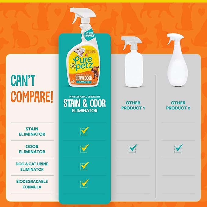 Stain & Odor Eliminator Enzyme Spray for Strong Pet Urine, Stain & Smell - Carpet Cleaner Pet Odor Remover for Home - Carpet Stain Remover for Cats & Dog Pee - Enzymatic Cat Urine Destroyer