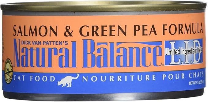 Dick Van Patten'S Natural Balance Limited Ingredient Salmon And Green Pea Canned Cat Food (Case Of 24), 5.5 Oz.