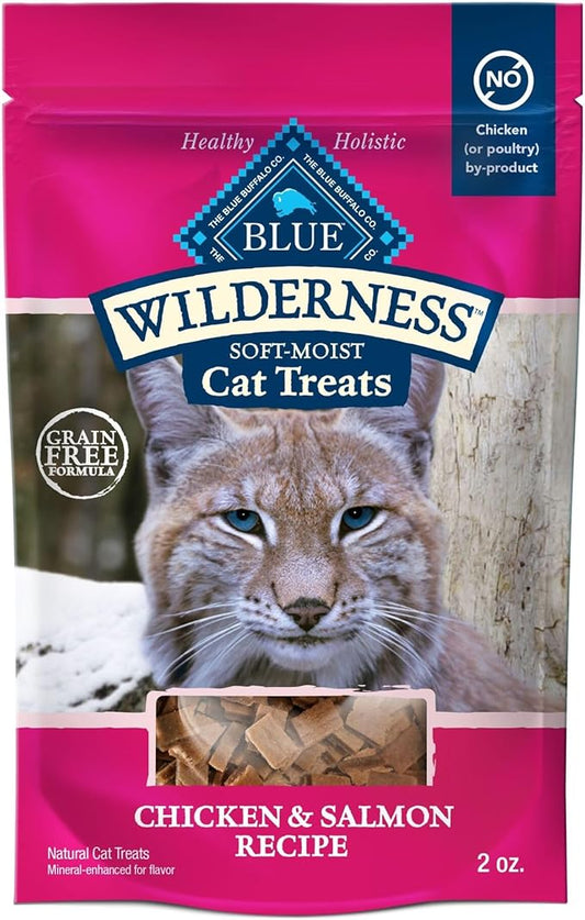 Blue Buffalo Wilderness Grain Free Soft-Moist Cat Treats, Chicken & Salmon 2-oz Bag