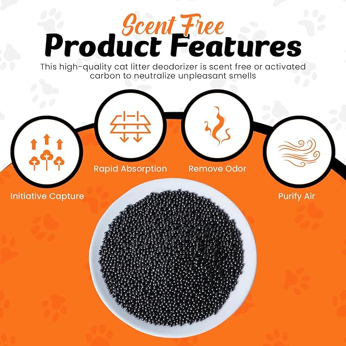 Pack of 3 - Cat Litter Deodorizer (Unscented) - Activated Carbon