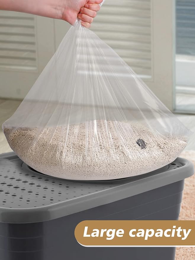 MEWTOGO 24 Pcs Litter Pan Liners Fit for Petmate Brand, Compatible with Top Entry Litter Pans Model, Durable Thickened Replacement Liner Bags for Disposal of Cat Waste