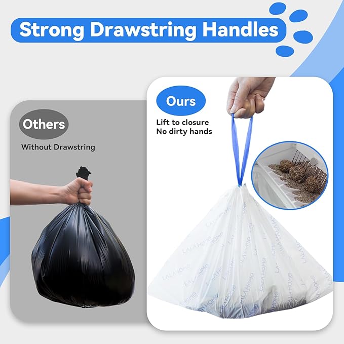 Self-Cleaning Litter Box Liner Bags Automatic Cat Litter Box Refill Bag Compatible with RealScooper, 36 Count Drawstring Replaced Trash Bag Waste Bag for Automatic Litter Box