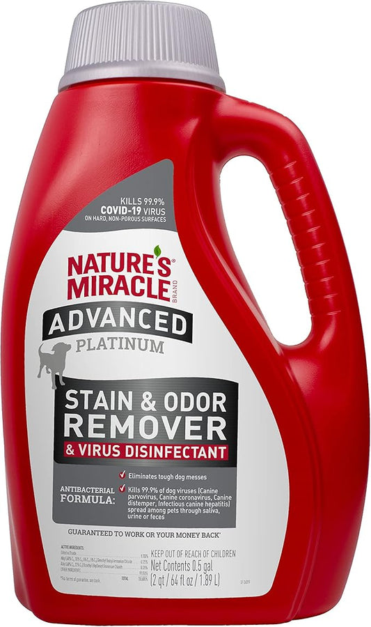 Nature's Miracle Advanced Platinum Stain & Odor Remover & Virus Disinfectant 64 Oz