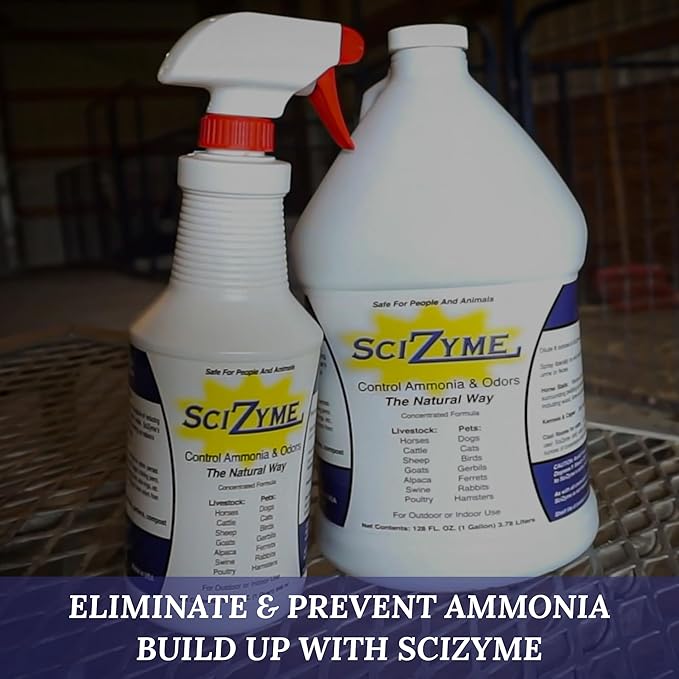 SciZyme - Enzyme Based Eliminator & Control Odors & Ammonia in Cooler Rooms, Barns, Trailers, Kennels, Etc. (Makes 16 Gallons)