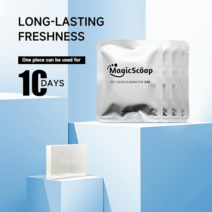 Pet Odor Eliminator, E20 Deodorizer for Self-Cleaning Cat Litter Box, Superior Odor Control, Odor Remover for Cat Toilet (4 pcs/box)