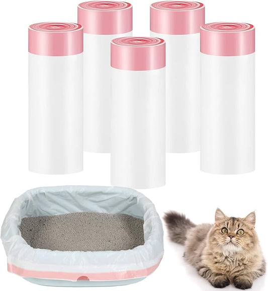 Colarr 50 Count Large Cat Litter Box Liners 31 x 18 Inch Liners Bags with Drawstring Cat Liners for Litter Box Pets Cats
