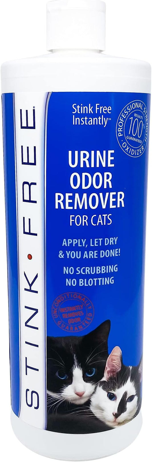Instantly Urine Odor Remover & Eliminator for Cat Urine - Neutralizer of Cat Pee, Oxidized Based Urine Cleaner Solution for Carpets, Rugs, Mattress, etc. 32 oz bottle (1 Quart)