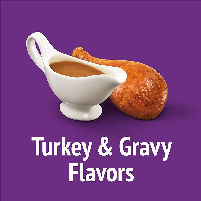 Purina Friskies Cat Treats, Party Mix Gravy-licious Crunch Turkey and Gravy Flavors - (Pack of 6) 6 oz. Pouches