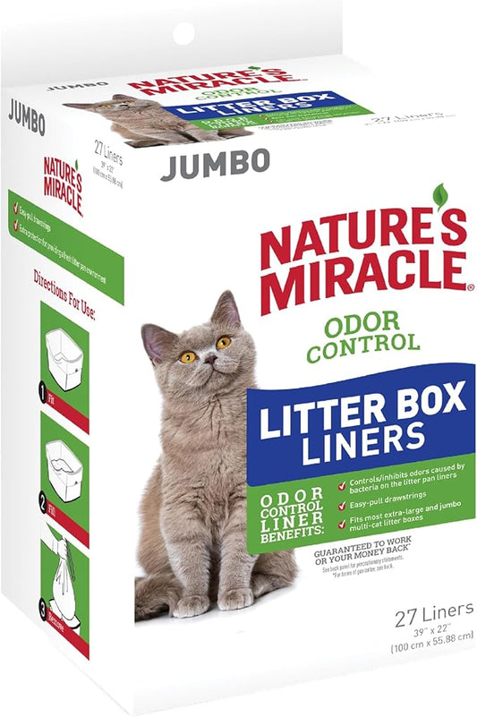 Nature’s Miracle Odor Control Litter Box Liners for Cats, 27 Count, Fit Most Extra-Large and Jumbo Multi-Cat Litter Boxes