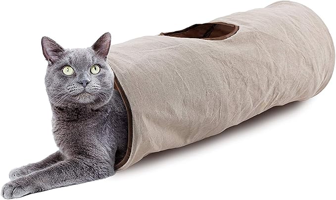 ALL FOR PAWS Cat Toys Cat Tunnel and Cat Cube Collapsible Kitten Indoor Toys (Classic Comfort)