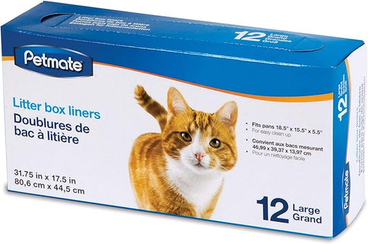 Petmate Litter Box Liners for Cat, Count of 12, Large