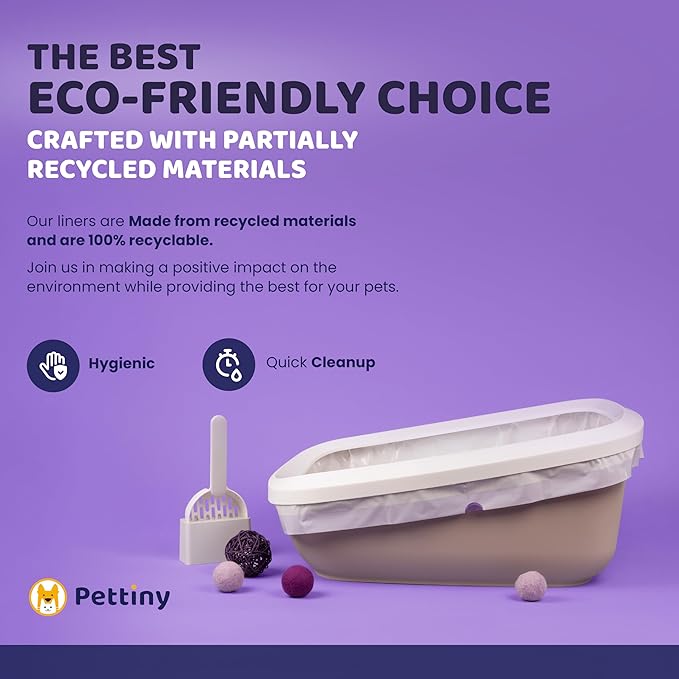 Jumbo Cat Litter Box Liners with Drawstrings - 43" x 19" Scratch Resistant Cat Litter Bags for Jumbo Litter Trays - Kitty Litter Bags and Cat Box Liners - Easy to Use Cat Litter Liners - 20 Count