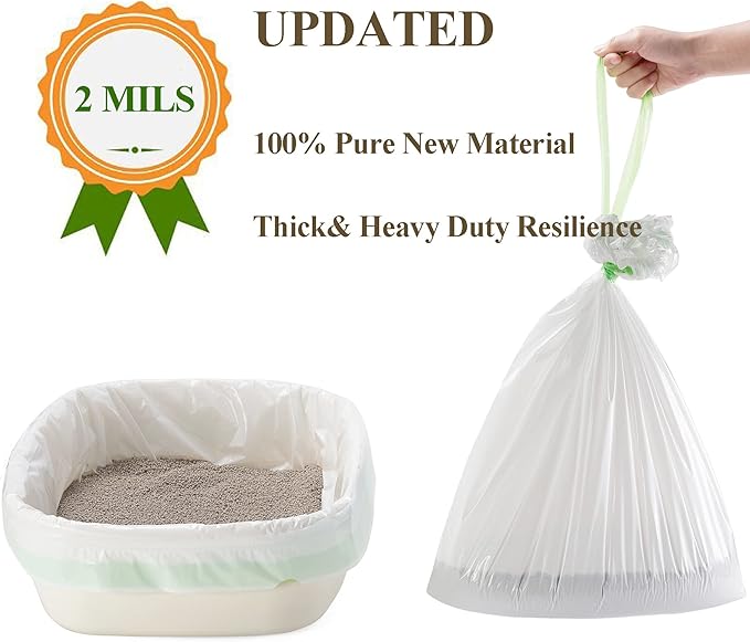 Gefryco Cats Sifting Litter Box Liners Thick 2mil, Jumbo Disposable Waste Litter Bags Litter Tray Liners
