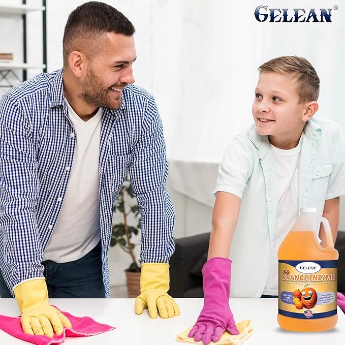 Multi-Purpose Enzyme Cleaner - Concentrate MAKES 64 GALLON - Stain and Odor Eliminator - ORANGE ENZYME - Odor Floor Cleaner USA Made All Purpose Cleaner 128 oz