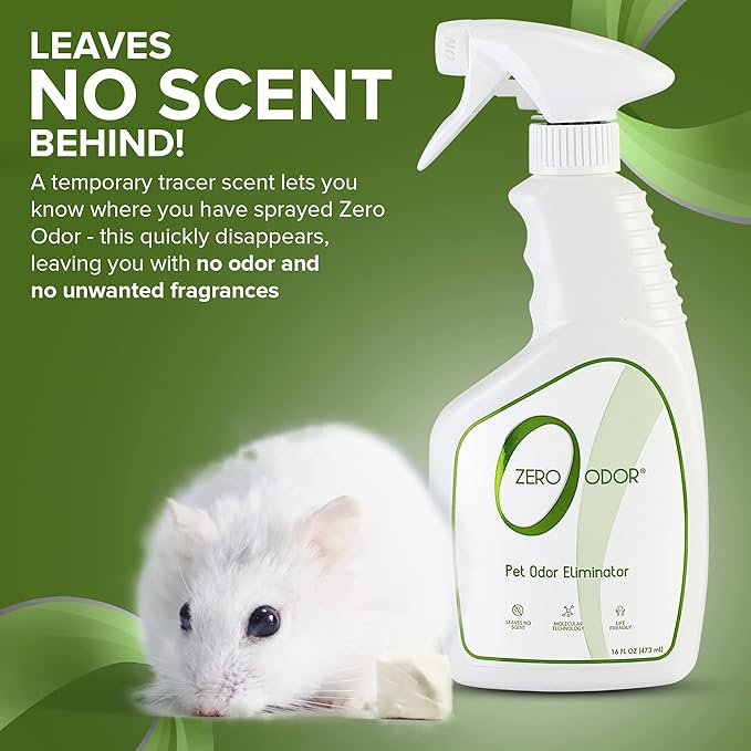 Zero Odor - Pet Eliminator Permanently Eliminate Air & Surface Odors – Patented Molecular Technology Best For Carpet, Furniture, Beds Smell Great Again (Over 400 Sprays Per Bottle)