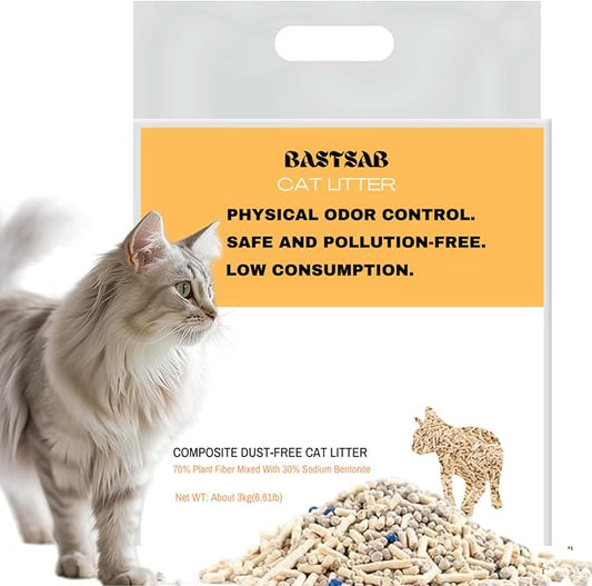 Mix Natural Straw cat Litter,odorless cat Litter,Smart cat Litter,flushable Litter,dust Free,Lightweight Litter,6.61lb/Pack