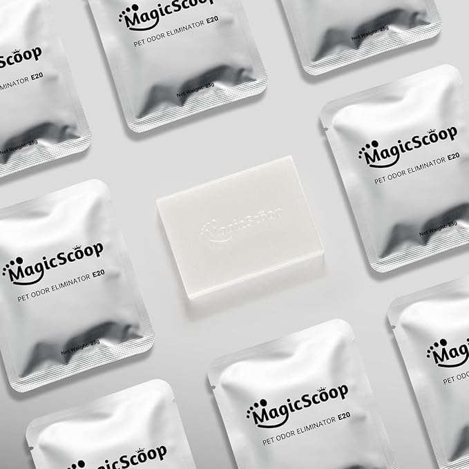 Pet Odor Eliminator, E20 Deodorizer for Self-Cleaning Cat Litter Box, Superior Odor Control, Odor Remover for Cat Toilet (4 pcs/box)