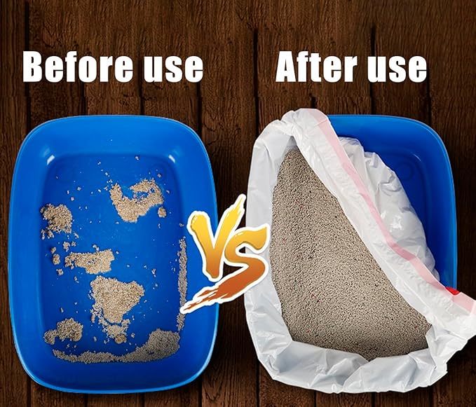 Gefryco Cats Sifting Litter Box Liners Thick 2mil, Jumbo Disposable Waste Litter Bags Litter Tray Liners