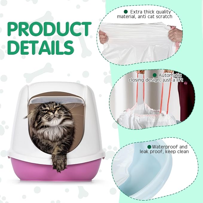 Harloon 30 Count 45 x 18 Inch Giant Jumbo Cat Litter Box Liners