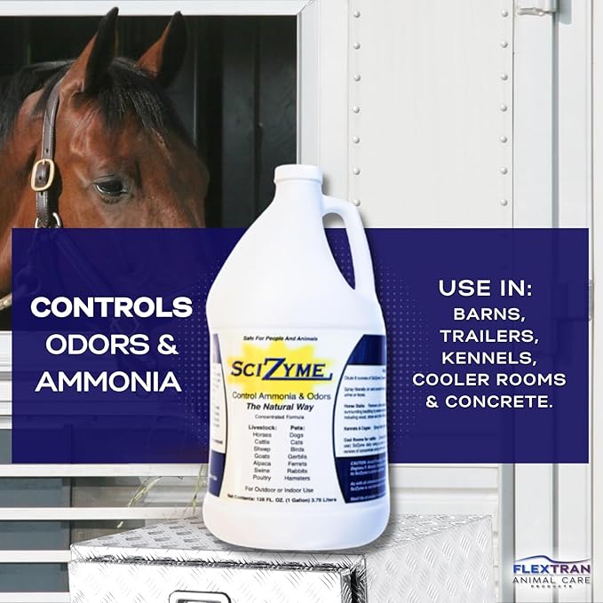 SciZyme - Enzyme Based Eliminator & Control Odors & Ammonia in Cooler Rooms, Barns, Trailers, Kennels, Etc. (Makes 16 Gallons)