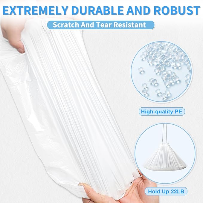 120 Count Cat Litter Box Liners 25" x 15.7", Heavy Duty Cat Litter Bags Compatible with Litter-Robot 3/4, Automatic Cat Litter Box Self Cleaning Bags Trash Bags with Drawstring