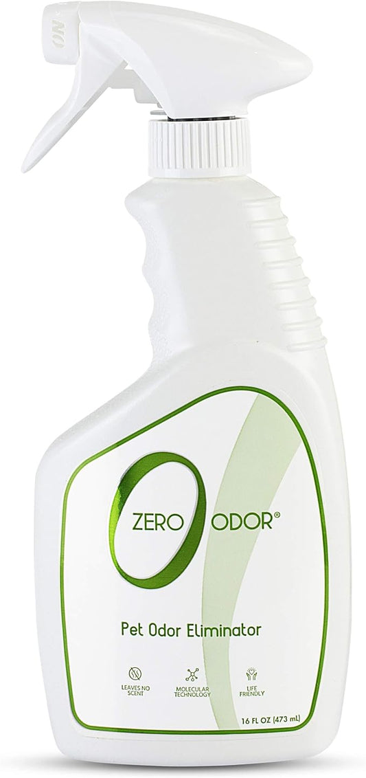 Zero Odor - Pet Eliminator Permanently Eliminate Air & Surface Odors – Patented Molecular Technology Best For Carpet, Furniture, Beds Smell Great Again (Over 400 Sprays Per Bottle)