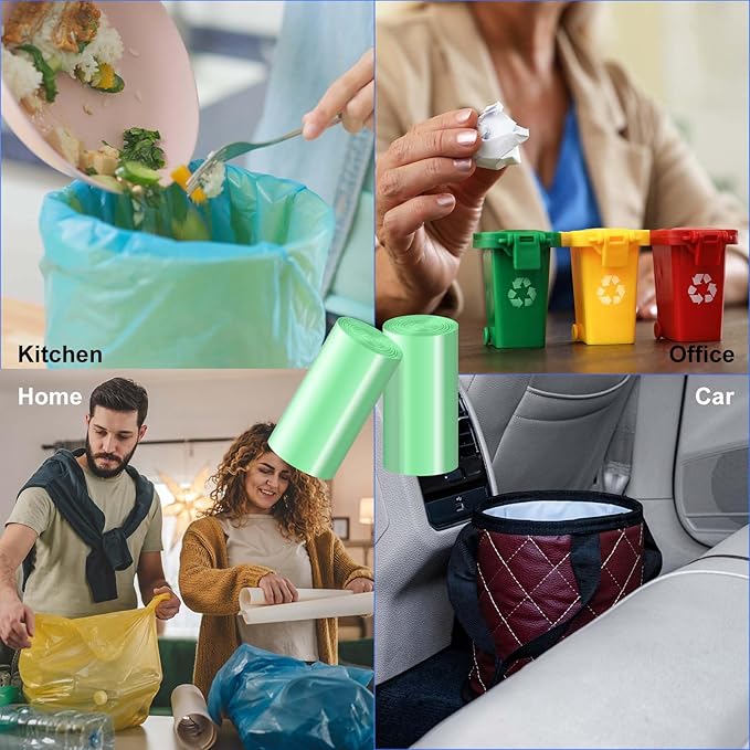 Cat Waste Drawer Liners, 25 Count Per Roll, 2 Rolls Pack, Durable and Tear-Resistant, Fits 9-11 Gallon Drawers, Versatile Use for cat litter box liners, kitchen,office,home, car trash can.