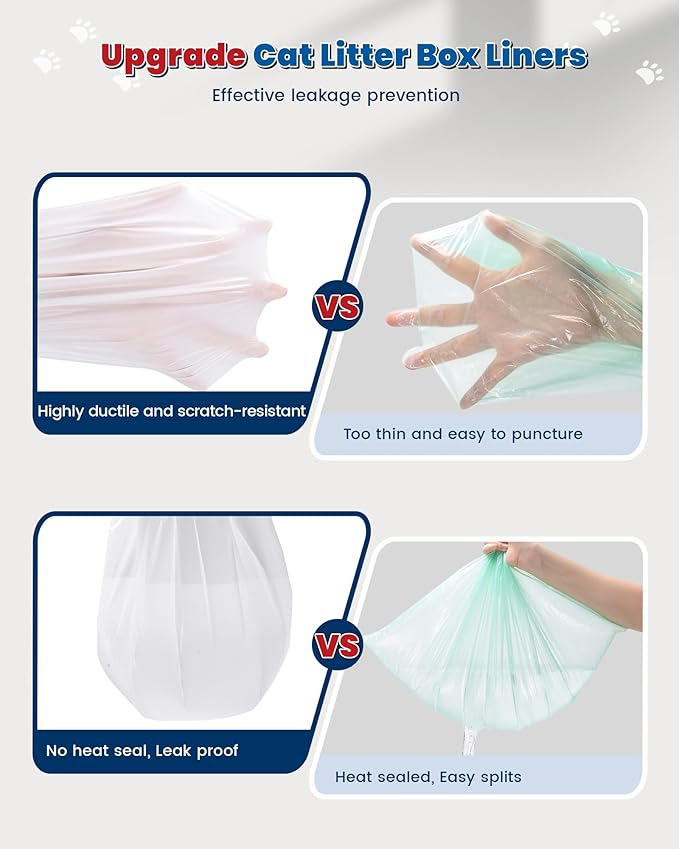 KONE 100 Pack Litter Box Robot 3 and 4 Waste Bags, Self-cleaning Cat Litter Box Liner Bags, Automatic Litter Box Liners, Waste Drawer Liners for Heavy Duty 9-11 Gallons