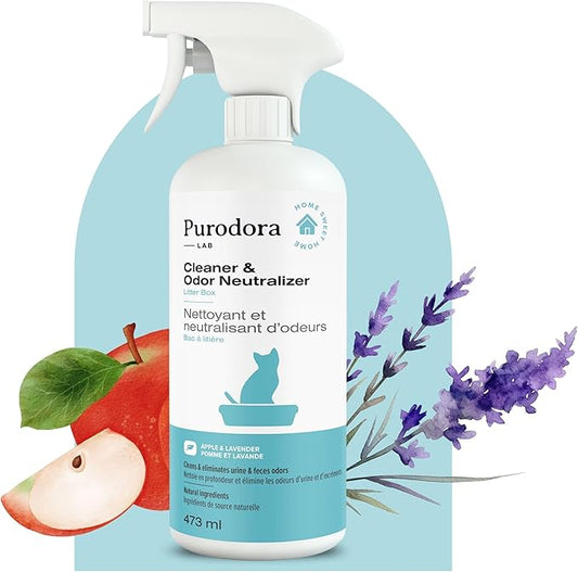 Pet Litter Box Deodorizer 16 Oz | Cat Litter Deodorizer Instantly Neutralizes Odors in Cat Litter Boxes & Trash Cans | Litterizer with Apple & Lavender Scent, Safe for Pets & Family