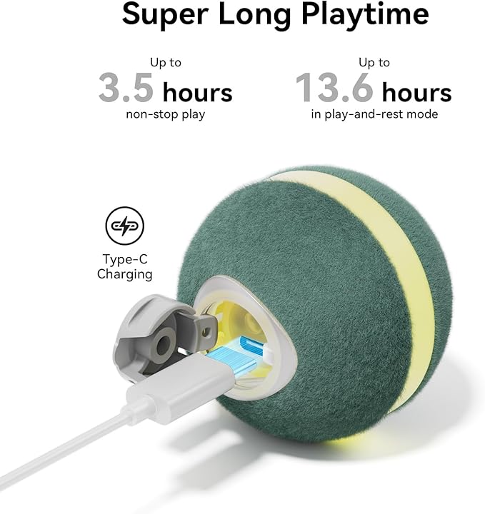 Cheerble 【2025 Upgrade】 Interactive Cat Ball Toy, Wicked Ball M3, Automatic Moving Ball Toy for Indoor Cat Kitten, Smart Anti-Depression Pet Toy Fun Gift with Light